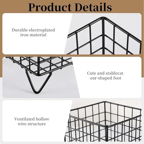 Coffee Pod Holder,Square Wire K Cup Holder Espresso Pod Organizer, Metal Storage Basket for Kitchen, Pantry, Office, Cafe, Coffee Bar Accessories, Coffee Table Organiser thumbnail 3