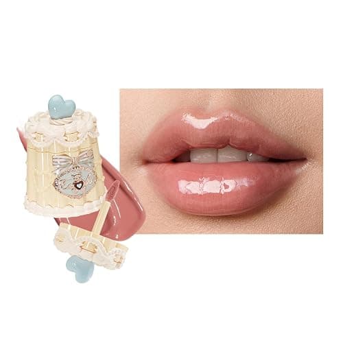 Flower Knows The Sweetie Bear Coating Lip Jelly,Soft Moisturizing Tinted Lip Gloss with Botanicals,Lightweight Non-Sticky Nude Lips Plumper,Cruelty-Free,0.18 oz(JE03 Peach Tea) - Image 1