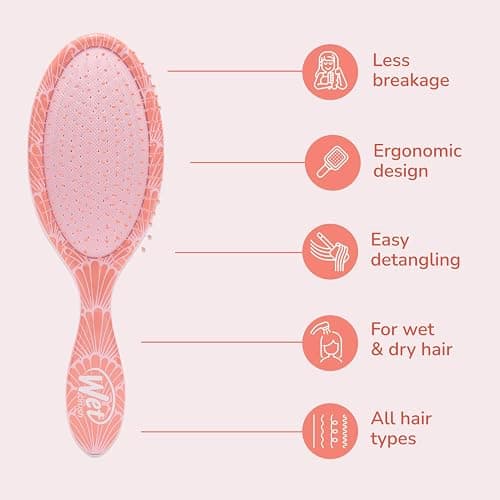 Wet Brush Original Detangler, Sunshine & Seashells (Coastal Charm), Ultra-Soft IntelliFlex Bristles Glide Through Tangles, Detangling Hair Brush (Wet & Dry), Women & Men, Limited Edition thumbnail 4