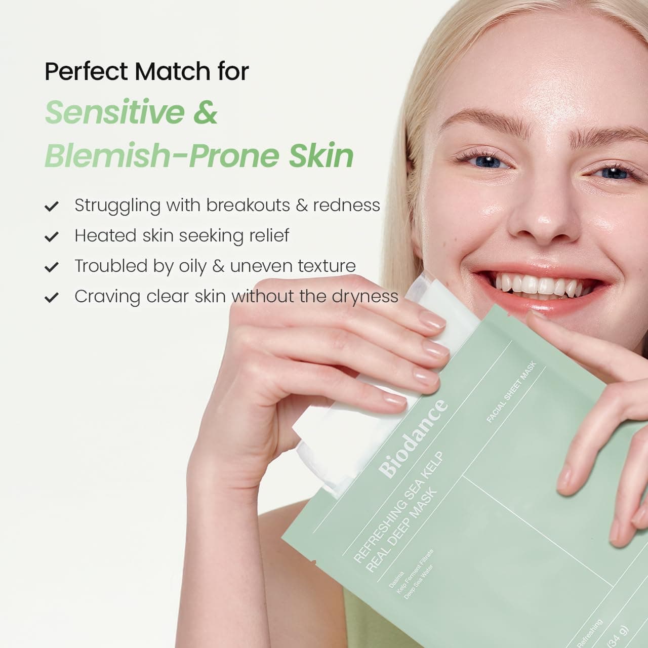 BIODANCE Refreshing Sea kelp Real Deep Mask, Overnight Hydrogel Mask, Calming, Oil & Sebum Control, Blemish Care, Korean Skincare | 1.19oz(34g) x 4ea thumbnail 6