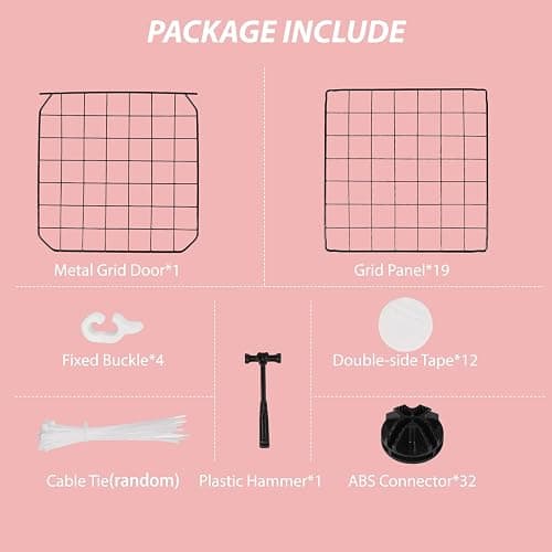 Guinea Pig Cages with Door and Top, 50x25x12inch Small Animal Cage, 20pcs Metal Grid Panels Small Animal Playpen, Expandable Cage for Guinea Pigs, Rabbits, Hamsters and Hedgehogs, Kitten thumbnail 6