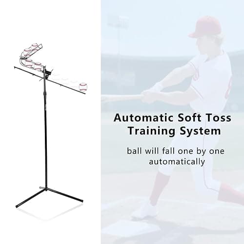 BGOJAB Baseball Soft Toss Pitching Machine | Training System, Support Auto & Manual Ball Drop, Height Adjustable, Hold Up to 10 Balls, Baseball Hitting Swing Trainer for All Ages and Skill thumbnail 2
