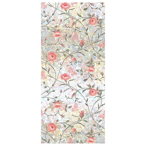 Sichtschutzfolie für Fenster, Retro-Rose, Buntglas-Aufkleber, rote Rose, Privatsphäre, Regenbogen-Aufkleber, Wohnzimmer, Sonnenblockierung, Dekoration, entfernbar, statisch, 43 x 100 cm - Image 1