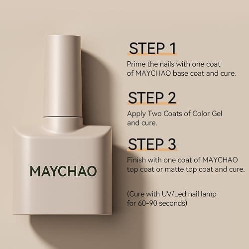 MAYCHAO 15ML Gel Nail Polish 1Pc Gel Polish Soak Off UV LED Nail Polish Nail Art Starter Manicure Salon DIY at Home, 0.5 OZ Burgundy Red thumbnail 7