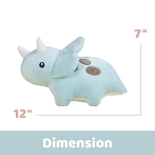 Bellzi Triceratops Cute Stuffed Animal Plush Toy - Adorable Soft Dinosaur Toy Plushies and Gifts - Perfect Present for Kids, Babies, Toddlers - Seri thumbnail 3