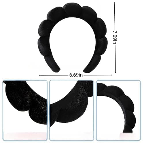 Pezlun Spa Headband Set Washing and makeup sponge hair hoop suit bath towel cloth for cleaning the face or bath beam. (Yellow, Average code) thumbnail 2