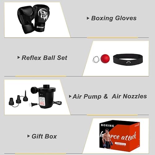 Vobab Punching Bag for Adults, 70" Boxing Bag with Stand, Freestanding Heavy Bag with Boxing Gloves, Reflex Ball Set, Kickboxing Bag Training Equipment for Muay Thai, MMA, Gym, Training, Fitness thumbnail 7
