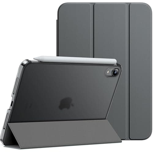 JETech Case for iPad mini (A17 Pro, 2024 Model, 7th Generation) / mini 6 (2021 Model, 6th Generation), Slim Stand Hard Back Shell Smart Cover with Auto Wake/Sleep (Space Gray) - Space Gray - Image 1