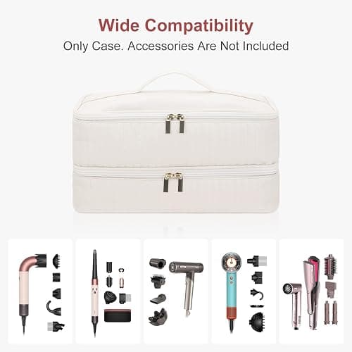 Boweike Double-Layer Flexstyle Travel Carrying Case for Shark, Portable Storage Bag for Shark Flex Style HD440BK/HD430 and Attachments, Storage Bag Compatible with Dyson Airwrap Multi Styler (Beige) thumbnail 4