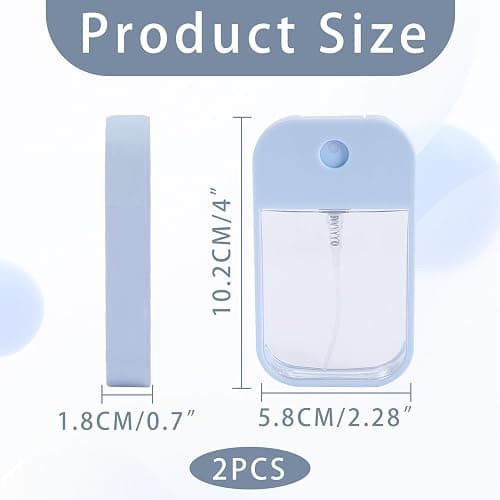 vcsjw Sprühflaschen Kleine,2 Stück 45ml Mini Sprühflasche,Hand Sanitizer Spray zum Ausgeben und Tragen von Parfüm Kosmetik Körperpflege,Wiederverwendbar(Blau,Rosa) thumbnail 3