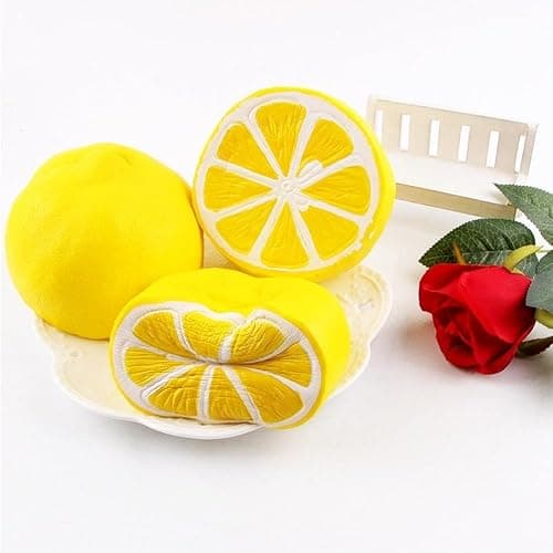 Jumbo squishies by Gyoby - Super Soft Squishy Toys Slow Rising Lemon Fruit Anti Stress Fidget - Stress Reliever Squeeze - Soft and Cute Squishies Toy - Squishy Kawaii - for Kids and Adults (Yellow) thumbnail 2