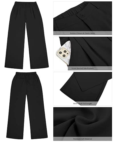 GRAPENT Wide Leg Pants for Women Work Business Casual High Waisted Dressy Pants Flowy Trousers Office thumbnail 2