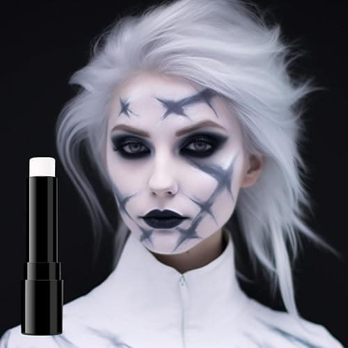 BADCOLOR White Face Body Paint Eye Black Stick for Adults Children Softball Football Baseball Sports , Non-Toxic Hypoallergenic for Halloween SFX Makeup Cosplay Skeleton Clown Costume Parties thumbnail 2
