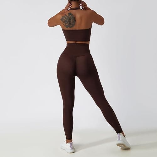 Women’s 3 Piece Workout Set – Sports Bra, Leggings & Jacket with Thumbholes – Yoga Outfit Activewear for Gym Running Training thumbnail 4