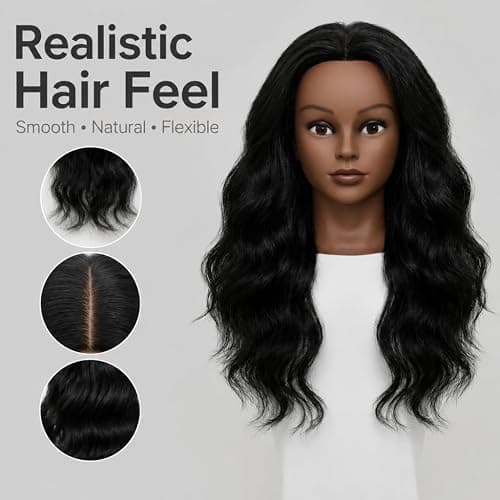 16 Inch 100% Real Human Hair Mannequin Head, Manikin Head with Hair | Hair Mannequin Head for Kids Braiding Cosmetology Hairstyle Practice thumbnail 5