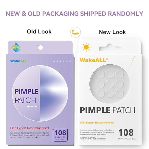 WakeALL Hydrocolloid Patches for Face, 5 Sizes (8/10/12/14/16mm) - Invisible Round Blemish Patches, Fluid-Absorbing Spot Stickers for Precise Fit, Individually Wrapped, Travel-Friendly 108 Count Box thumbnail 10