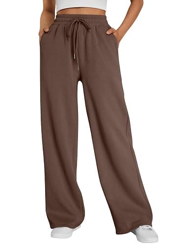 Trendy Queen Womens Wide Leg Fleece Lined Sweatpants Winter Baggy Lounge Travel Pants Fashion Outfits 2025 Joggers Clothes - Image 1