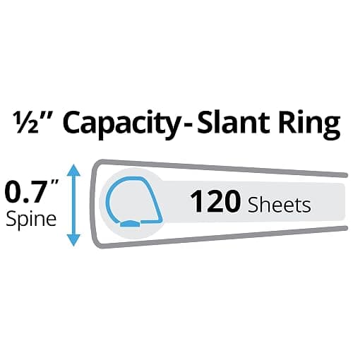 Avery Durable View 3 Ring Binder, 1/2 Inch Slant Rings, 1 Black Binder (17001) thumbnail 2