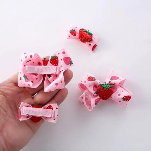 AACKS 4Pcs Little Girls Strawberry Hair Bows Toddler Strawberry Hairpins Strawberry Hair Accessories Strawberry Hair Snap Barrettes thumbnail 2
