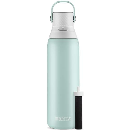 Brita Stainless Steel Premium Filtering Water Bottle, BPA-Free, Reusable, Insulated, Replaces 300 Plastic Water Bottles, Filter Lasts 2 Months or 40 Gallons, Includes 1 Filter, Glacier - 20 oz thumbnail 9