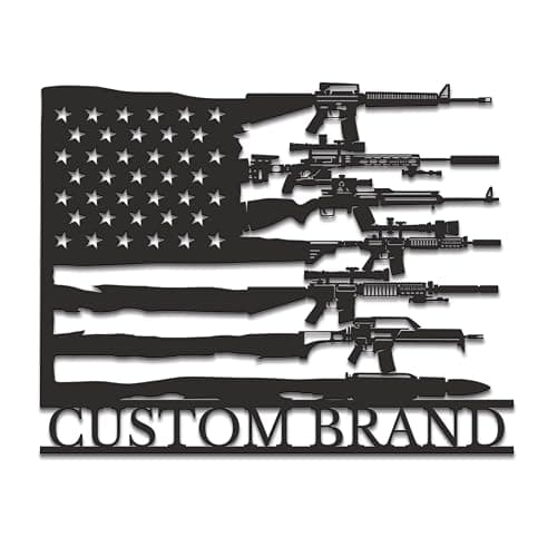 Custom Metal Gun Sign, Personalized Armory Name Sign, Custom Old Flintlock Pistol Metal Wall Art, Rifle Wall Art (Style-5) - Image 1