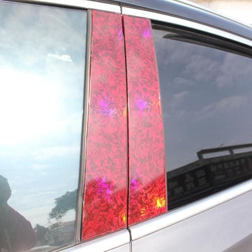 FSOTE Vinyl Matte Black Carbon Fiber Sticker wrap Carbon Fiber Tape Car wrap Exterior Vinyl Sticker Sheet (Red Broken Shale, 1FT*5FT) thumbnail 7