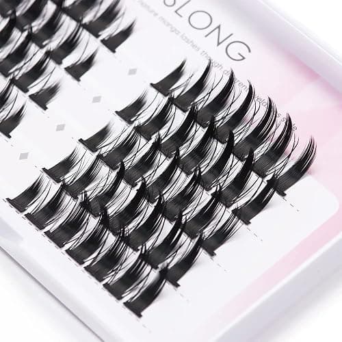DSLONG Manga Lashes Natural Look Individual Lash Wispy Silky Anime Eyelashes Cluster Japanese Cosplay False Eyelashes Reusable, Look Like Extensions DIY At Home thumbnail 5