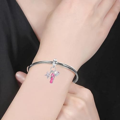 NanMuc Summer Holiday Gifts Beach Starfish Flip Flop Sliper Shell Charms for Pandora Bracelets Women friend Jewlery thumbnail 5