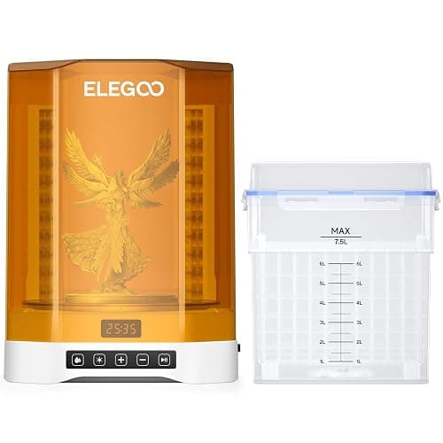 ELEGOO Mercury Plus V3.0 Wash and Cure Station, 7.5 L Large Capacity, Compatible with Mars Saturn Photon Halot MSLA LCD DLP 3D Printers, Washing Size of 9.05"×5.31”×10.24“ - Image 1