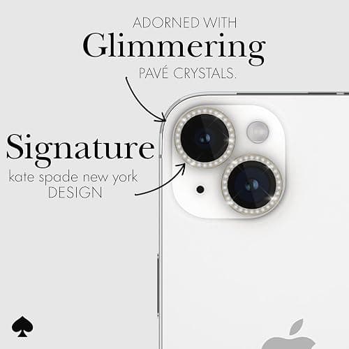 kate spade new york iPhone 15 / iPhone 15 Plus Camera Lens Protector with Aluminum Ring - Crystal thumbnail 3