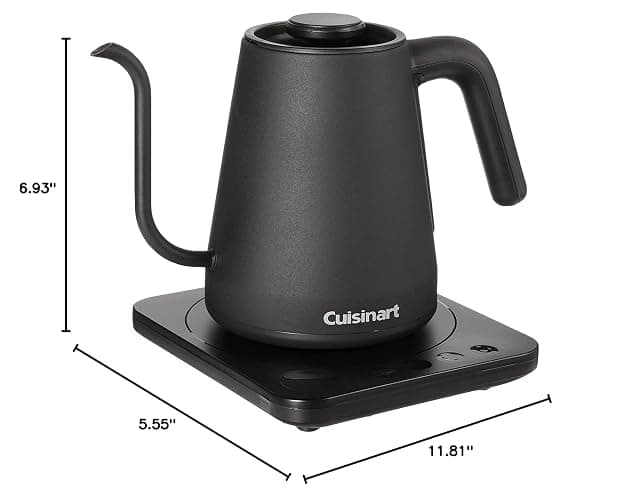 Cuisinart GK-1 Digital Goose Neck Kettle, Precision Gooseneck Spout Designed for Precise Pour Control that Holds 1-Liter, 1200-Watt Allows for Quick Heat Up, Stainless Steel,Black thumbnail 3