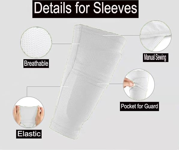 Soccer Shin Guards for Kid Youth Teen Adult - Shin Guards Sleeves with Inserted Pocket Cushion Protection Reduce Shocks and Injuries for TeamSports thumbnail 4