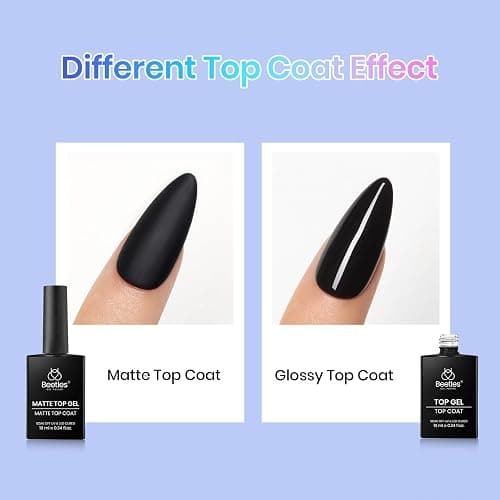 Beetles Base and Top Coat Set with Nail Dehydrator and Primer, 5 Pcs 10ml Glossy Matte Top Coat Gel Nail Prep Acid-Free and Hema-Free Dehydrate Bond Primer Kit thumbnail 5
