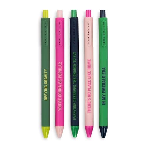 Steel Mill & Co Wicked Gel Pen Set, Cute Journaling Pens for Book Lovers/Librarians/School, Bookish Writing Pens, Assorted thumbnail 3