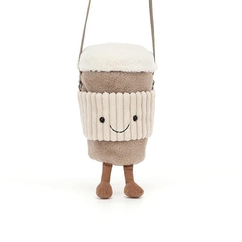 Jellycat Amuseables Coffee-To-Go Plush Bag, 8 inches - Crossbody and Shoulder Purse - Fun and Unique Handbag thumbnail 2