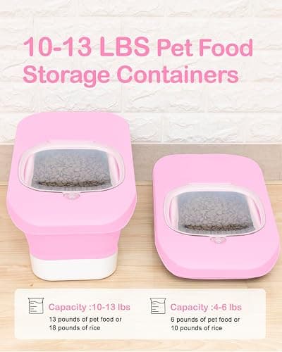 DDMOMMY 10-13 Lbs Dog Food Container, Collapsible Pet Food Storage Containers with Airtight Lid, Pet Food Scoop and Silicone Dog Bowl, Dog Food Storage Container Dry Food for Dog, Cat thumbnail 2