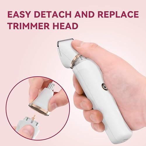 4-in-1 Electric Bikini Trimmer for Women - Painless Electric Razors for Facial/Body/Armpit/Pubic Hair, IPX7 Waterproof Replaceable Shaver Head & Nose Hair Trimmer for Travel, Gifts for Girlfriend Wife thumbnail 5