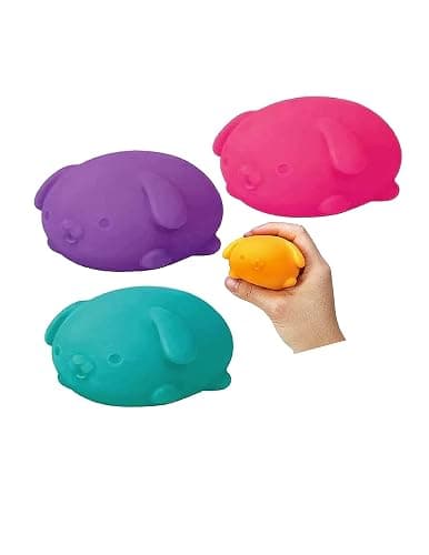Nee Doh Funky Pup.Groovy Glob! Squishy, Squeezy, Stretchy Stress Fidget Balls Gift Set Party Bundle - 3 Pack (Assorted) - Image 1