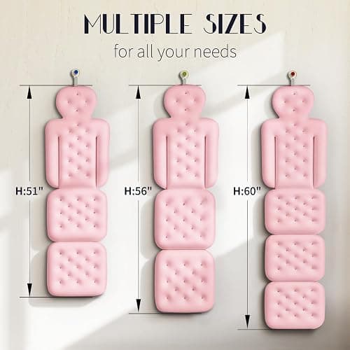 Full Body Bath Pillow for Bathtub, Thick Bathtub Cushion with Laundry Bag, Luxury Tub Pillow for Bath for Headrest Neck and Back Support Pink 51" x 16" thumbnail 2