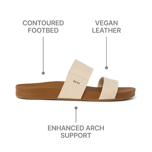 REEF Cushion Vista Women's Fashion Slide Sandal, Vegan Leather Strap, Ultra Soft Cushion Footbed thumbnail 5