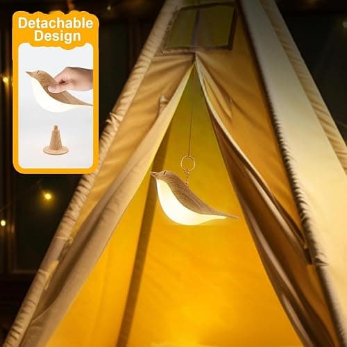 Deogos 2 Cute Bird Table Lamps Combo,Rechargeable Cordless Lamp with 3 Color Temperature and Adjustable Brightness,Small Desk Lights for Bedroom Nightstand Bedside Table - Wood Tone thumbnail 7