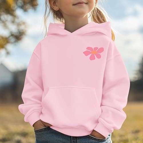KEEVICI Cute Christian Graphic Hoodies For Girls God Flower Hoodie Kids Jesus Sweatshirt Religious Bible Verse Pullover thumbnail 3