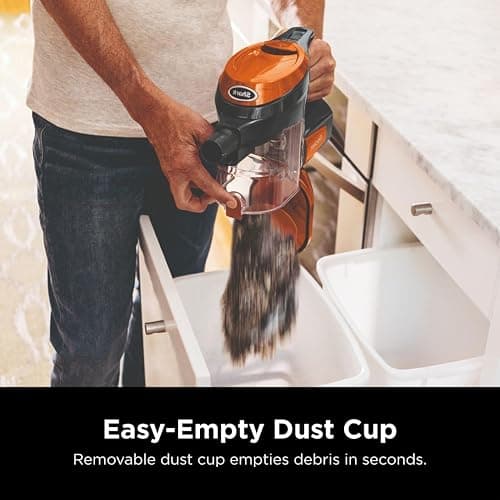 Shark Rocket Ultra-Light Corded Bagless Vacuum for Carpet and Hard Floor Cleaning with Swivel Steering (HV301), Gray/Orange thumbnail 9