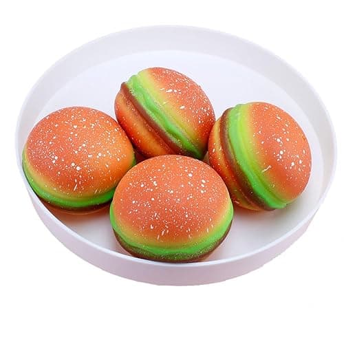 Cooplay 2pcs Hamburg Shape Decompression Stress Relief Prop Food Shape Extrusion Relaxation Extrusion Pulling and Deformation Decompression Kitchen Decorative Props For Adult Hallowmas Party thumbnail 3