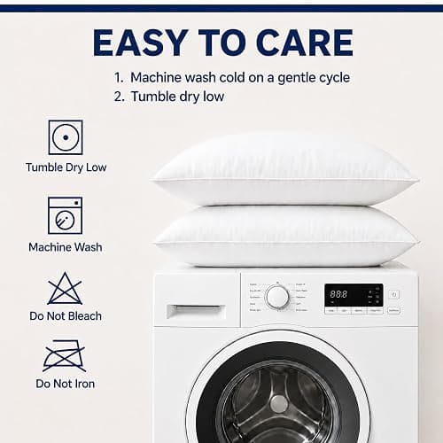 CozyLux Bed Pillows Standard Size Set of 4, 18" x 26", Medium Support | Soft Supportive Down-Alternative Pillows for Side, Back & Stomach Sleepers, OEKO-TEX Certified, Hotel Quality, Washable thumbnail 8