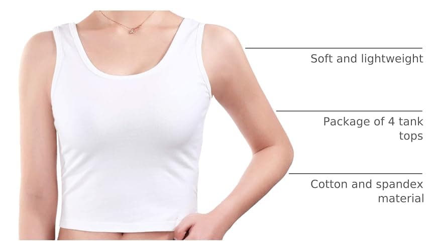 Boao 4 Pieces Basic Crop Tank Tops Sleeveless Racerback Crop Top for Women thumbnail 6
