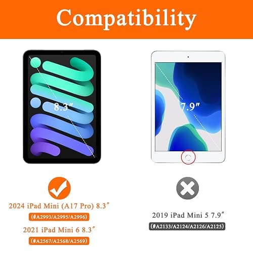 Soke Case for iPad mini 7(A17 Pro) 2024/iPad Mini 6 2021 8.3 inch with Pencil Holder-[Pencil Charging + Auto Wake/Sleep], Soft TPU Back Cover for iPad mini 7th/6th Generation(Book Lilac) thumbnail 2