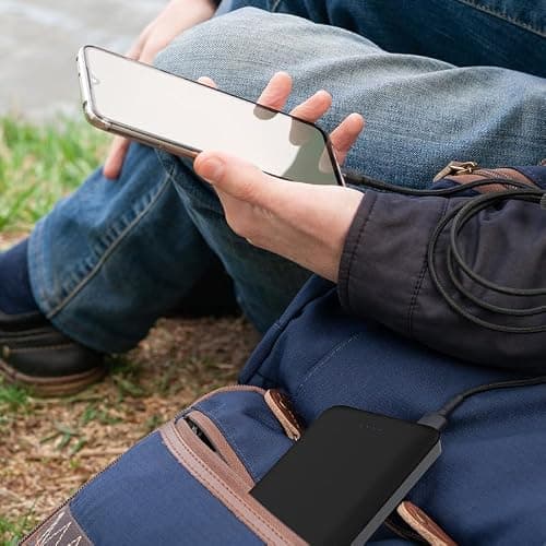 Miady 2-Pack 10000mAh Dual USB Portable Charger, USB-C Fast Charging Power Bank, Backup Charger for iPhone 15/14/13, Galaxy S23/22, Pixel and etc - Black+White thumbnail 2