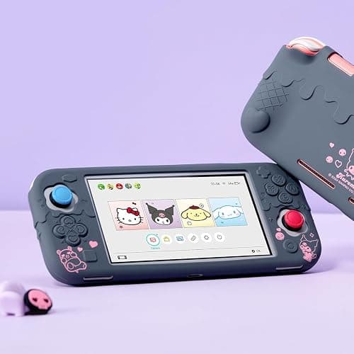 Kuitmor Switch Lite Protective Case,Soft Silicone Protective Shell,Anti-Scratch Protective Cover Case for Switch Lite with 2 Thumb Grip Caps（Purple Kuromi） thumbnail 5