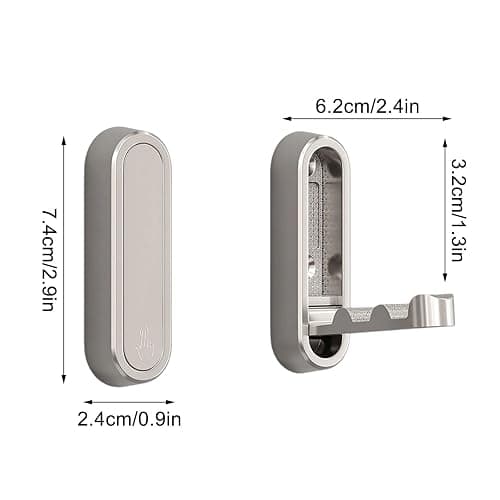 Foldable Coat Hooks, Invisible Folding Retractable Wall Hooks, Single Retractable Hook, Foldable Wall Hooks for Hanging Coats, Scarves, Hats, Bathrobes, Keys, Bags (Silver) thumbnail 3